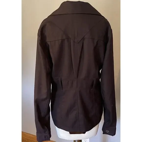 Diesel Jacket Women LG Plum Wool Biker Y2K Grunge Whimsigoth Festival Cosplay - Picture 3 of 11